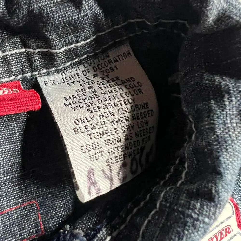 Vintage Radio Flyer Denim‎ Jacket Kids 2T Vintage Style Logo Patch Blue